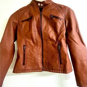 Women's Brown Leather Jacket Brand New